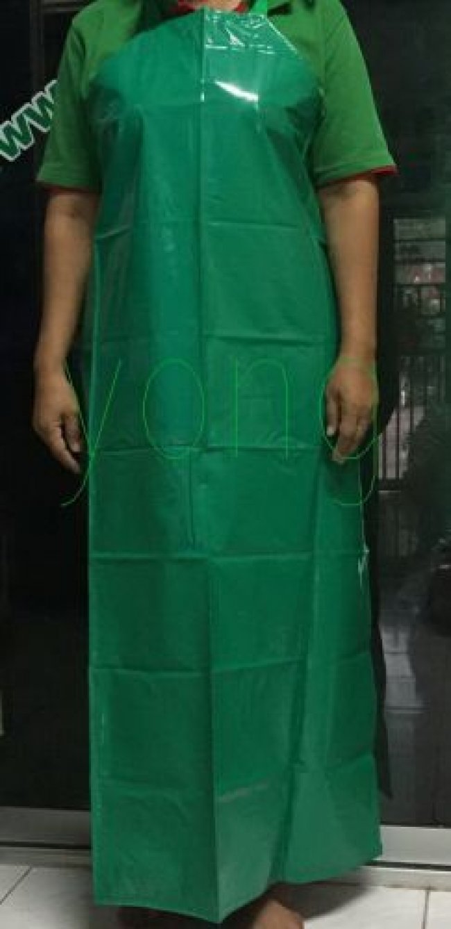  เอี๊ยมพลาสติก สีเขียว ( Apron Plastic Green )