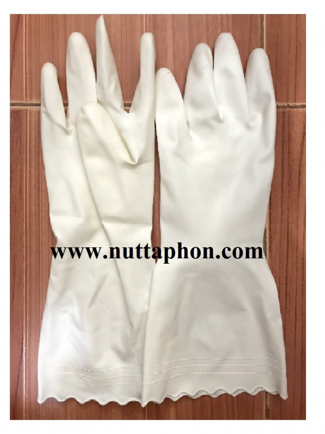 ถุงมือพีวีซีสีขาว(G2) 
