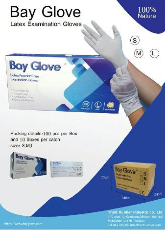 ถุงมือแพทย์ไม่มีแป้ง Bay Glove